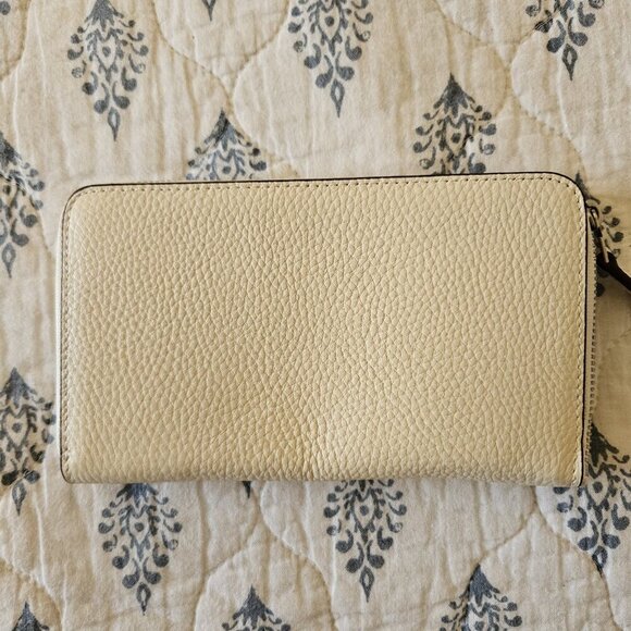 Disney Coach Dumbo Zip Wallet Ivory X Leather Accordion Long Wallet Logo Print - Picture 8 of 16